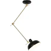 QAZQA Retro plafondlamp zwart met brons - Milou