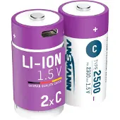 Ansmann USB-C Oplaadbare C 1,5V Li-ion Batterijen (2 stuks, 2300 mAh)