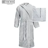 The One Towelling Standaard Badjas met Capuchon Kleur: Zilvergrijs,