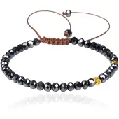 Memphis Armband Natuursteen - 4mm Facetkraal Dark