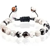Memphis Dames Armband 8mm Kralen - White Fire