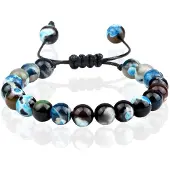 Memphis Dames Armband 8mm Kralen - Blue fire