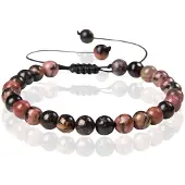 Memphis No.2 Natuursteen Armband Dames - 6mm Rhodonite