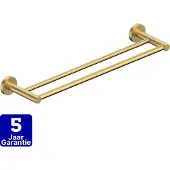 FortiFura Calvi Handdoekhouder - dubbel - rond - PVD - geborsteld messing (goud) SW639939