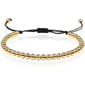 Memphis Macrame Armband Dames - 5mm Goudkleurige Kralen