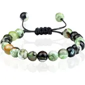 Memphis Dames Armband 8mm Kralen - Green Fire
