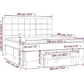 vidaXL Boxspring met matras fluweel donkergrijs 180x200 cm