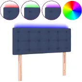 vidaXL Hoofdbord LED 90x5x78/88 cm stof blauw
