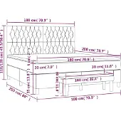 vidaXL Boxspring met matras fluweel donkergrijs 180x200 cm