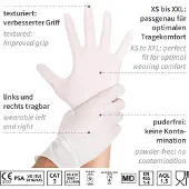 Hygostar handschoenen nitril poedervrij wit maat L - 100 stuks