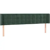 vidaXL Hoofdbord met randen 203x16x78/88 cm fluweel donkergroen