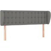 vidaXL Hoofdbord met randen 147x23x78/88 cm stof donkergrijs