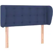vidaXL Hoofdbord met randen 103x23x78/88 cm stof blauw