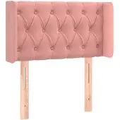 vidaXL Hoofdbord met randen 83x16x78/88 cm fluweel roze