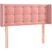 vidaXL Hoofdbord met randen 103x16x78/88 cm fluweel roze