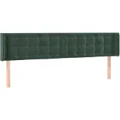 vidaXL Hoofdbord met randen 183x16x78/88 cm fluweel donkergroen