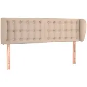 vidaXL Hoofdbord met randen 147x23x78/88 cm kunstleer cappuccinokleur