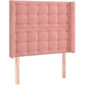 vidaXL Hoofdbord met randen 83x16x118/128 cm fluweel roze