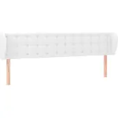 vidaXL Hoofdbord met randen 163x23x78/88 cm kunstleer wit