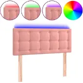 vidaXL Hoofdbord LED 80x5x78/88 cm fluweel roze