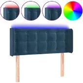 vidaXL Hoofdbord LED 93x16x78/88 cm fluweel blauw