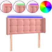 vidaXL Hoofdbord LED 103x16x78/88 cm fluweel roze