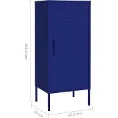 vidaXL Opbergkast 42,5x35x101,5 cm staal marineblauw