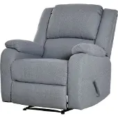 HOMCOM Relaxfauteuil met Ligfunctie – Comfortabele TV Fauteuil met Zijvak – Linnenachtig Polyester – Grijs – 90 x 96 x 98 cm