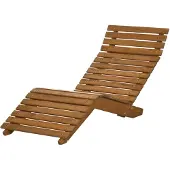 Outsunny Sunny ligstoel, ligstoel, tuinstoel voor bij het zwembad, balkon, teak