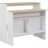 vidaXL Bartafel met 2 tafelbladen 130x40x120 cm wit en eikenkleurig