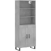 vidaXL Hoge kast 69,5x34x180 cm bewerkt hout betongrijs