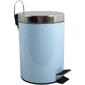 Jamon MSV Prullenbak/pedaalemmer - metaal - pastel blauw - 3 liter - 17 x 25 cm - Badkamer/toilet - Pedaalemmers