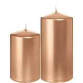 Trend Candles Stompkaarsen set van 6x stuks rose goud 8 en 12 cm - Stompkaarsen