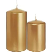 Trend Candles Stompkaarsen set van 4x stuks goud 8 en 12 cm - Stompkaarsen