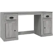 vidaXL Bureau met kast bewerkt hout grijs sonoma eikenkleurig