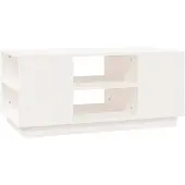 vidaXL Salontafel 90x49x40,5 cm massief grenenhout wit