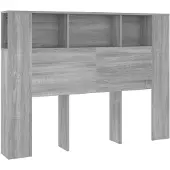 vidaXL Hoofdbordkast 140x18,5x104,5 cm grijs sonoma eikenkleurig