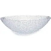 Vivalto Grote fruitschaal van bewerkt glas rond 31 cm - Fruitschalen