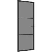 vidaXL Binnendeur 76x201,5 cm ESG-glas en aluminium zwart