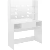 vidaXL Kaptafel met LED-verlichting 100x40x135 cm MDF glanzend wit