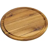 Kesper Houten broodplank/snijplank/serveerplank rond met sapgroef 25 cm - Serveerplanken