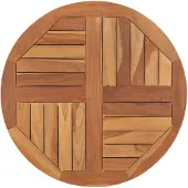 vidaXL Tafelblad rond 2,5 cm 70 cm massief teakhout