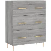 vidaXL Dressoir 69,5x34x90 cm bewerkt hout grijs sonoma eikenkleurig