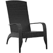 vidaXL Tuinstoel Adirondack Zwart Poly Rattan