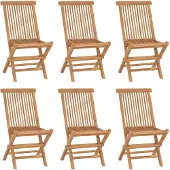 vidaXL Tuinstoelen 6 st inklapbaar massief teakhout