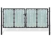 vidaXL Zwarte enkele deur schuttingpoort 300x125 cm