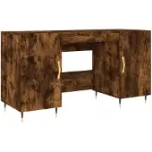 vidaXL Bureau, gerookt eikenfineer, 140x50x75 cm, houtvezelplaat