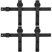vidaXL Hardwaresets voor schuifdeuren 2 st 200 cm staal zwart