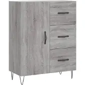 vidaXL Dressoir 69,5x34x90 cm bewerkt hout grijs sonoma eikenkleurig