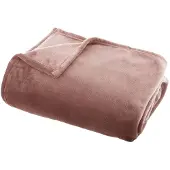 Atmosphera Fleece deken/fleeceplaid oud roze 130 x 180 cm polyester - Plaids